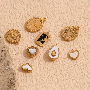 Fashion Jewelry Pendants Charms Shell Gold Plated Jewelry Set Waterproof 316L Stainless Steel Jewelry Accessories