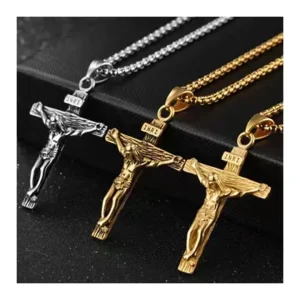 Fashion Jewelry Pendent Necklaces for Men Easter Crucifix Jesus Christ Cross Pendant Necklace for Men Women