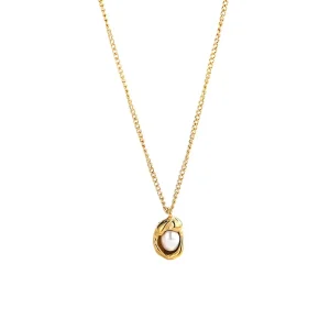 Fashion Jewelry Plated Stainless Steel Freshwater Pearl Pendant Necklace for Women