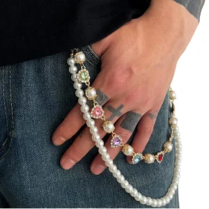 Fashion Jewelry Punk-Style Hip-Hop Waist Chain for Women Colorful Diamond Pants Chain Stylish Versatile Body Chain