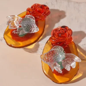 Fashion Jewelry Retro Transparent Resin Flower Goldfish Geometric Earrings Acrylic Flower Drop Earrings