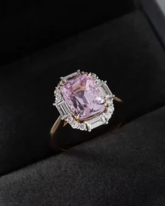 Fashion Jewelry Rings 10K 14K 18K Gold Ring Custom Shining Large Carat Pink Lab Diamond Ring Cushion Cut Rings Women’s Gift