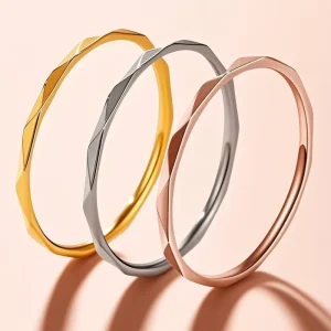 Fashion Jewelry Rings Elegant Sample High-quality Trending Stainless Steel 18k Gold Not Fade Romantic Charming Rings for Gifts