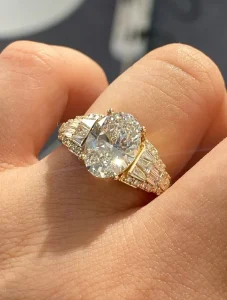 Fashion Jewelry Rings IGI Certified 18K 14K 10K Gold 925 Sterling Silver HPHT CVD Oval Cut 2 Carats Lab Grown Diamonds Rings