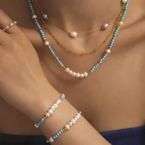 Fashion Jewelry Set Handmade Beaded Necklace Bracelet Sets for Women T147