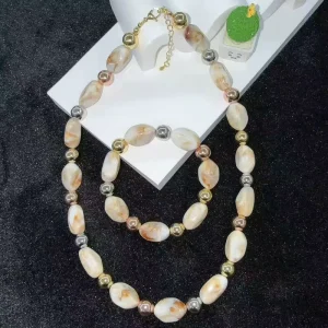 Fashion Jewelry Set Stones Necklace Bracelet for Women