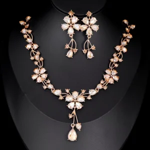 Fashion Jewelry Set Wedding Bride Accessories Bridal Necklace and Earrings Set
