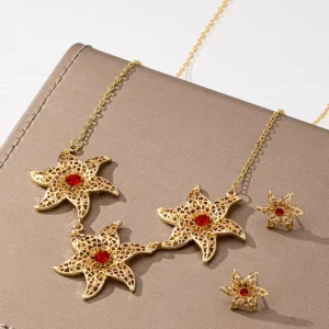 Fashion Jewelry Sets Elegant Versatile Alloy Necklace Earring Set Featuring Delicate Star Accents Jewelry for Women
