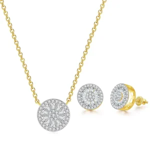 Fashion Jewelry Sets Korean Style Women’s Zircon Wedding Choker Necklace and Earring Set 14K Gold Plated