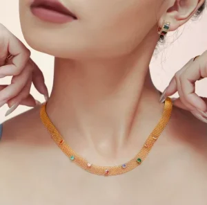 Fashion Jewelry Sets Stainless Steel Natural Stone Jewelry Sets 18k Gold Plated with Zircon Jewelry Sets for Women