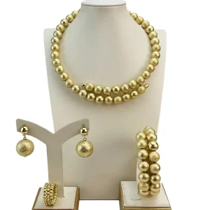 Fashion Jewelry Sets Unique Balls Necklace Dubai Costume Jewelry for Woman