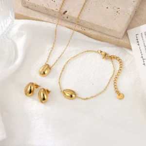 Fashion Jewelry Sets for Women Simple Style Necklace and Earrings and Bracelet Set Women Accessories