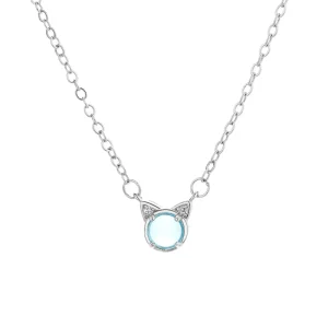 Fashion Jewelry Silver Color Plated Cat Pendant Necklace