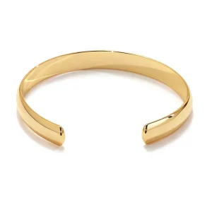 Fashion Jewelry Smooth Surface Brass Bangle 18k Gold Plated Brass Adjustable Bangle for Women