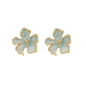 Fashion Jewelry Stainless Steel Drip Oil Flower Stainless Steel Earrings Geometric Irregular Square Earrings for Women