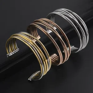 Fashion Jewelry Vintage Trendy Jewelry Stainless Steel Adjustable Bracelet for Women Personalized Hollow Bracelet for Woman