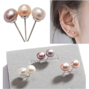 Fashion Jewelry Women’s Freshwater Pearl Earrings 925 Silver Pin for Women Child Anniversary Gift