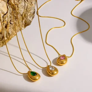 Fashion Jewelry in Bulk Fashion Zircon Stainless Steel Fashion Pendant Necklace
