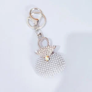 Fashion Key Ring Cute Crystal Women Handbag Key Chain Rhinestone Bag Charms Lady Wedding Luxury Girls Gift Trinket Bag Keychain