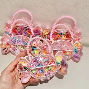 Fashion Kids Pearl Box Hair Elastic Flower Hair Rope Sweet Style Fabric Hairband for Women and Girls for Kids Hair Styling