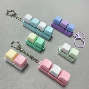 Fashion LED Keycaps Keychain Fidget Keychain Colorful Keycap Keychain Keyboard Keycaps Keychain