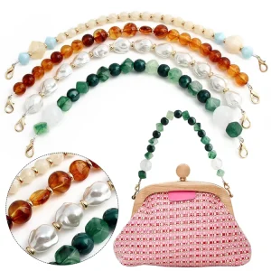 Fashion Ladies Bag Accessories Fancy Resin Bead Strap Handmade Thick Chain Recyclable for Purse Handbag