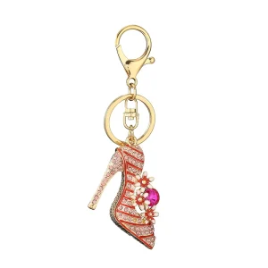 Fashion Lady Keychain Pendant Sexy Rhinestones High Heels Keychain Alloy Rhinestone Car Keychain Trinkets Gifts