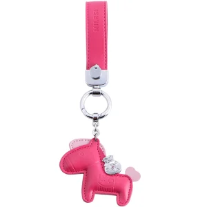 Fashion Leather Horse Key Chain Gift Bag Pendant Charm Key Ring Accessories Car Leather Keychains