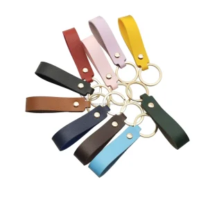 Fashion Leather Key Chains Lanyard Metal Promotional Custom Keychain