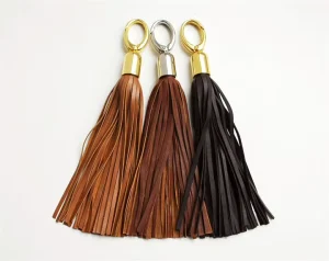 Fashion Leather Tassel Keychain for Women Personalized DIY Bags Handbag Phone Car Charm Tassel Key Chains Jewelry Accessories