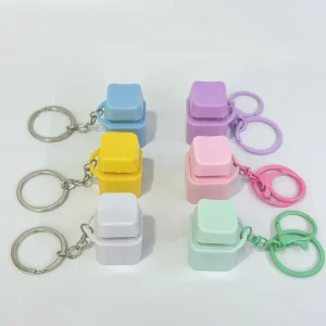 Fashion Led Keycaps Keychain Fidget Keychain Colorful Keycap Keychain Square Round Keyboard Keycaps Keychain