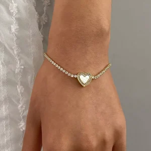 Fashion Love Style Bracelet Full Of ZIRCON High Grade Fine Ring Stainless Steel Bracelets For Women