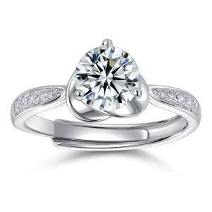 Fashion Luxury Adjustable Engagement Wedding Rings 925 Sterling Silver Moissanite Diamond Jewelry Rings Women