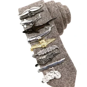 Fashion Luxury Copper Stainless Clips Whale Shark Beard Tie Bar Male Gadgets Cool Metal Tie Holder Clasp Gift for Men Accessory