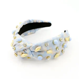 Fashion Luxury Designer Knotted Blue Custom Hair Accessories Headbands for Women