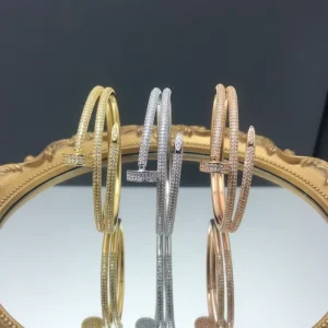 Fashion Luxury High Quality Stainless Steel Charm Bracelet Children’s Bangle LOVE Nail Rose Gold Plated Anniversary