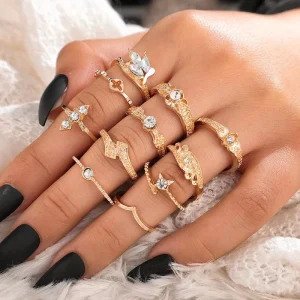 Fashion Luxury Zircon Rings Jewelry Women Fashion Jewelry Ring Set for Women