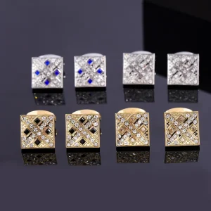 Fashion Men’s Square Copper Cufflinks Light Luxury Men’s Business Suit Accessories