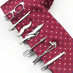 Fashion Metal Clips Tie Bar Fork Knife Spoon Clasp Chef Cook Pen Dolphin Arrow Car Plane Nacktie Holder Gift for Men Accessory