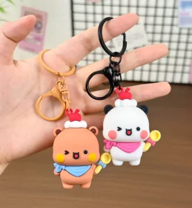 Fashion Metal Keychain Bear Panda Kawaii Animal Charm Bag Pendant