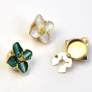 Fashion Metal Shaped Clip Button for Shirt Decorative Cover Cufflinks Button Flower Clip Button