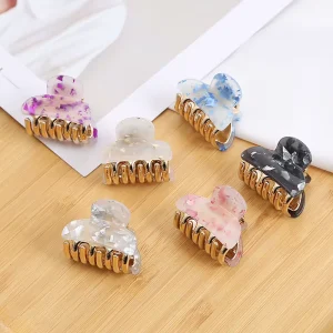 Fashion Mini Custom Metal Small Acetate Hair Claw Clip Transparent Hair Accessories Customized Acrylic Hair Claw Clips for Women