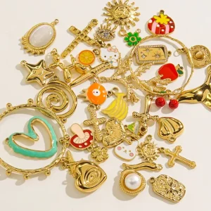 Fashion Mix Design Stainless Steel Charms for Jewelry Making Earrings Bracelet Necklace Pendant DIY Accessories Jewelry