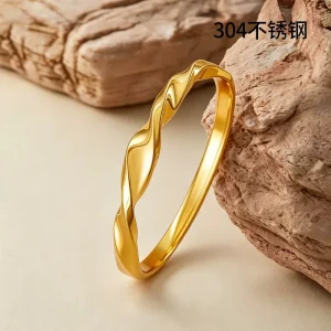 Fashion Mobis Ring Personalized Stainless Steel Bangle Women’s Party Daily Joker Light Luxury Simple Style Hand Accessories