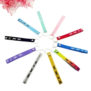 Fashion Multi-Color WWJD Woven Jacquard Key Ring Ornament