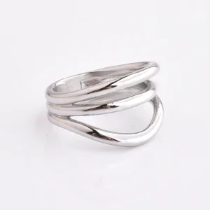 Fashion Multi Layer Rings for Women Stainless Steel Daily Geometric Trendy Rings Fashion Jewelry
