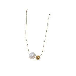 Fashion Natural Freshwater Pearl Pendant Necklace Stainless Steel Chain Women Gift Jewelry