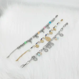 Fashion Natural Pearl Bracelet 18K Gold PVD Plated Stainless Steel Charm Freshwater Pearl Beads Bracelets Set Women’s Jewelry