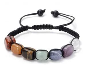 Fashion Natural Tiger Eye Stone Old Topaz Agate Colored Beaded Men’s Women’s Woven Crystal Bracelet Zhejiang China Colorful