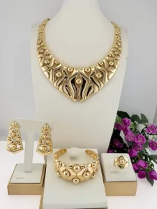 Fashion Necklace Dubai Gold Style Jewelry Set for Wedding Party African Women Accessories
